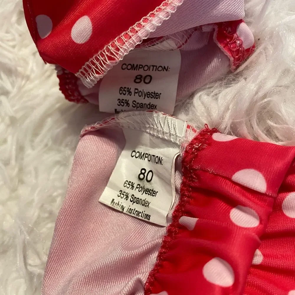 Pink & White Polka Dot Size 80 (12-18M) Toddler Swim Suit